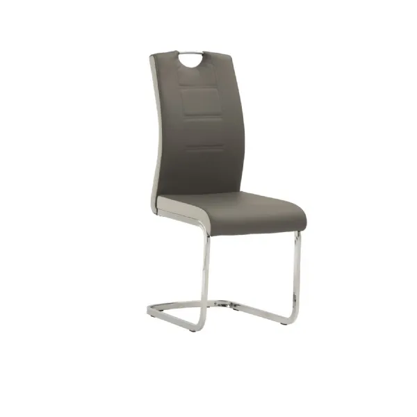 Grey and Light Grey Dual Tone Leather Effect Dining Chair