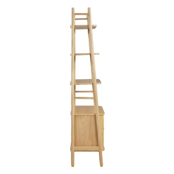Natural Oak Open Bookcase with 2 Drawers