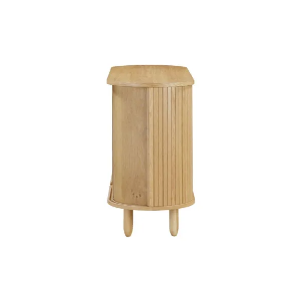 Oak Wooden Oval Sliding Door Small Sideboard