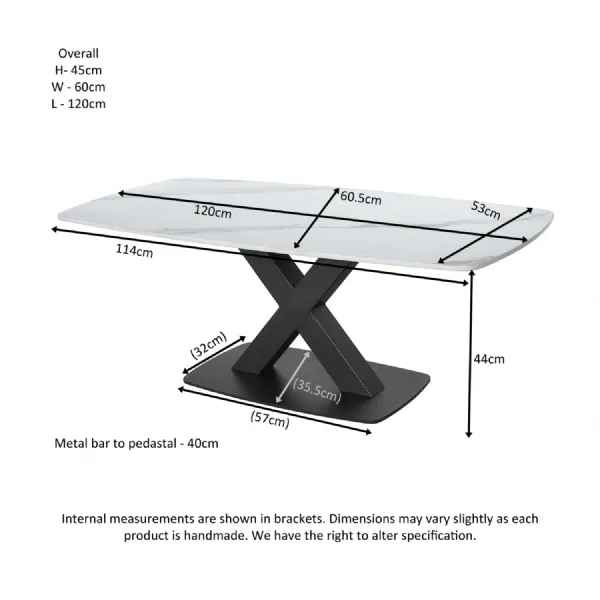 Coffee Table In White Stone
