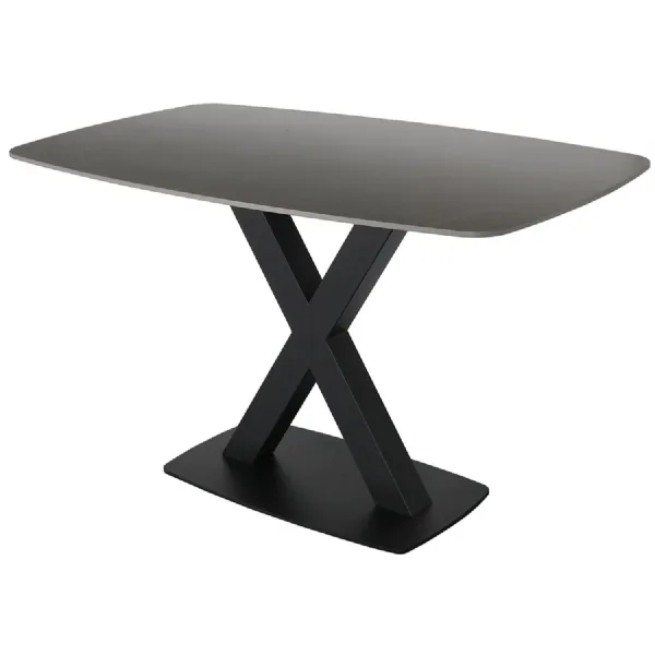 Small Fixed Dining Table In Grey Stone