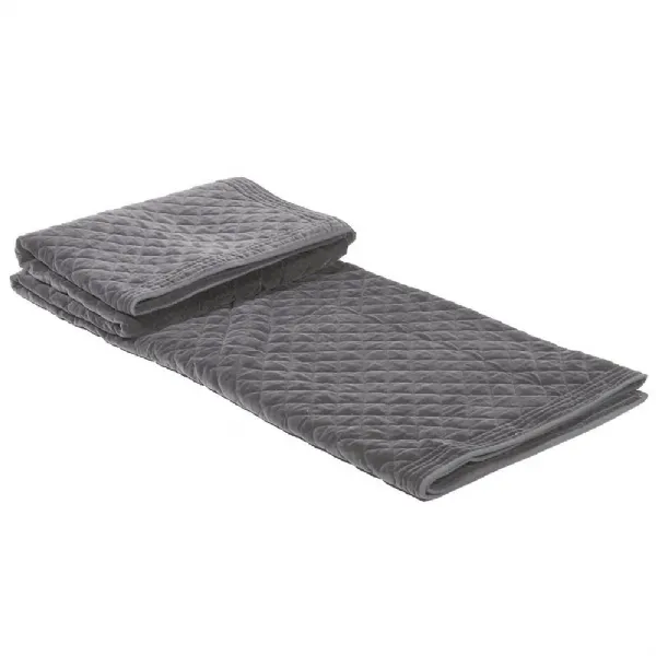 Superking Dark Grey Cotton Velvet Bedspread
