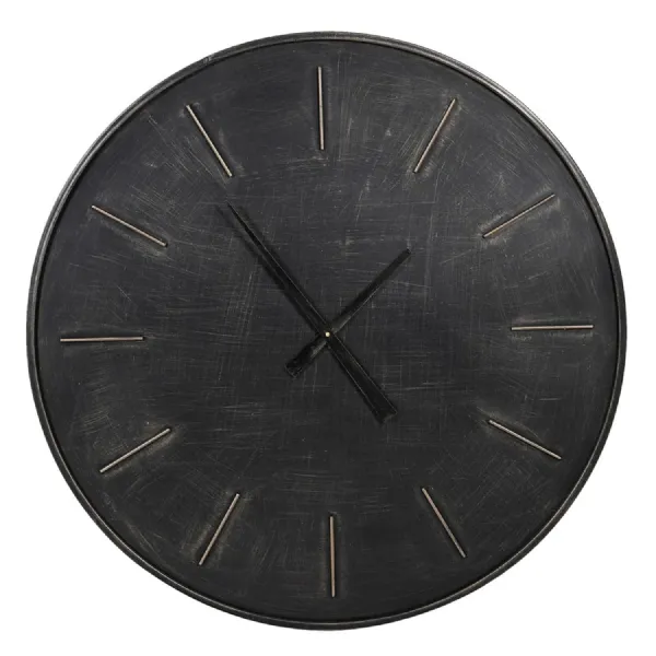 Large Black Metal Roman Numerals Clock