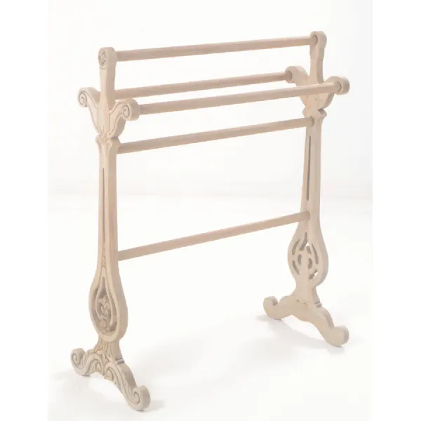 Vintage Mahogany Wood Carved Bathroom Decorative Towel Rail