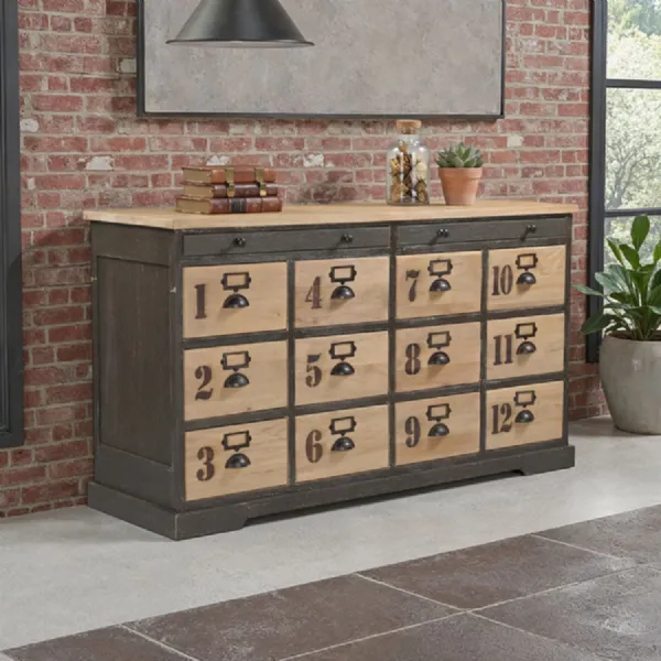 Vintage Industrial 12 Drawer Chest