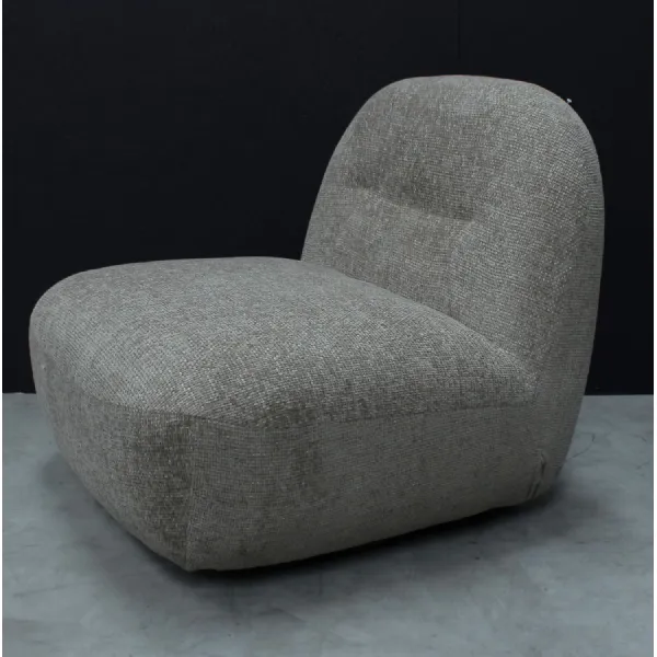 Modern Boucle Upholstered Stone Large Swivel Lounge Chair