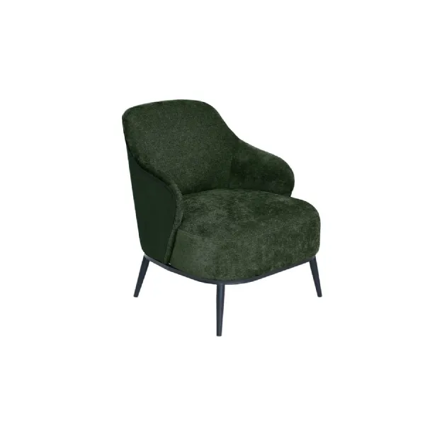 Green Velvet 2 Tone Design Accent Chair with Metal Legs