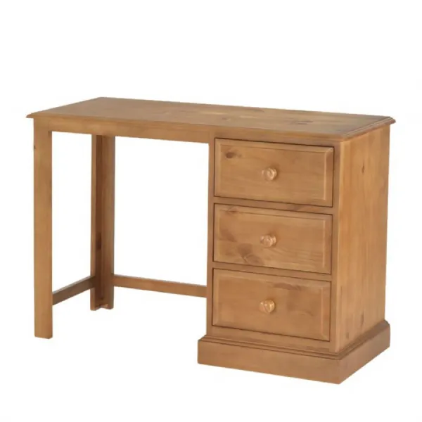 Modern Solid Pine Wood Dressing Table with Three Drawers