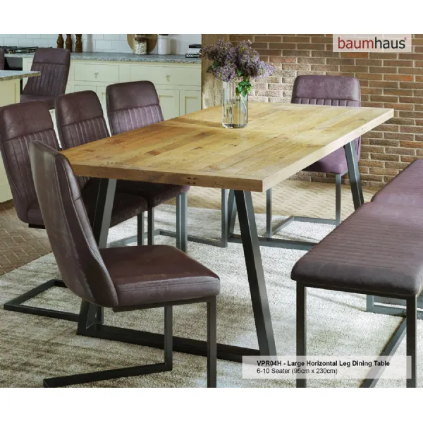 Urban Elegance Reclaimed Table LARGE (Horizontal Leg 95cm x 230cm top) 6 10 seater