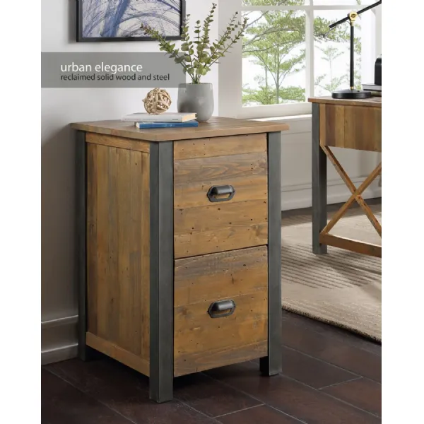 Urban Elegance Reclaimed Two Drawer Filing Cabinet