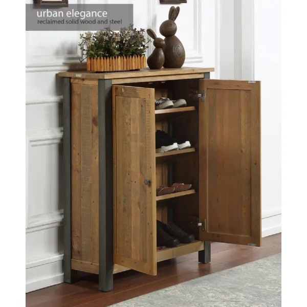 Urban Elegance Reclaimed Small Shoe Storage Cupboard