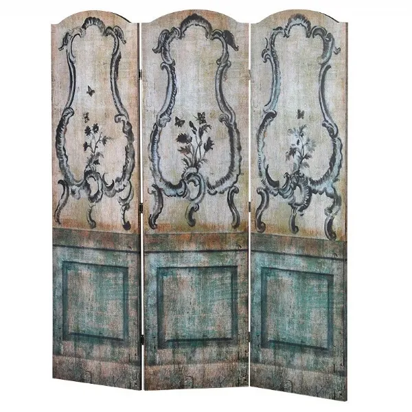Antique Blue Canvas Print 3 Panel Screen
