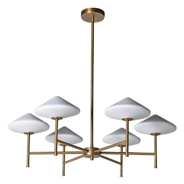 White 6 Shade Ceiling Light