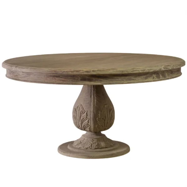 Large Rustic Round Acorn Base Dining Table