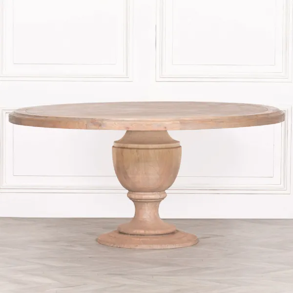 Rustic Wooden Round Dining Table 162cm