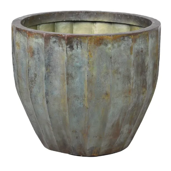 Verdigris Brass Edged Planter