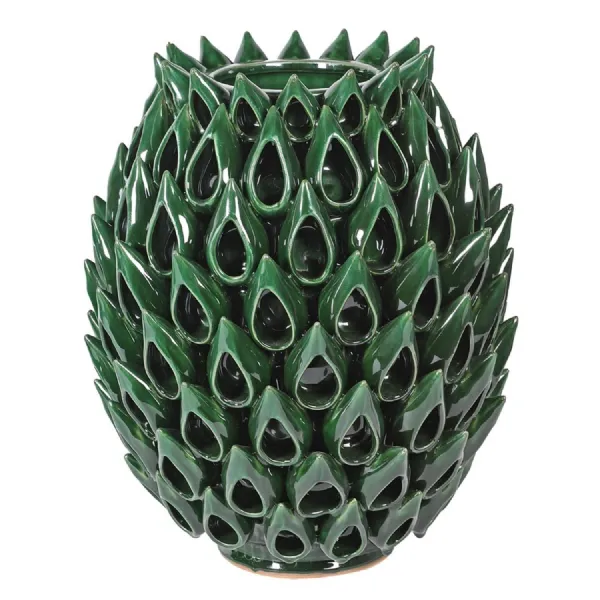 Tall Green Spike Vase