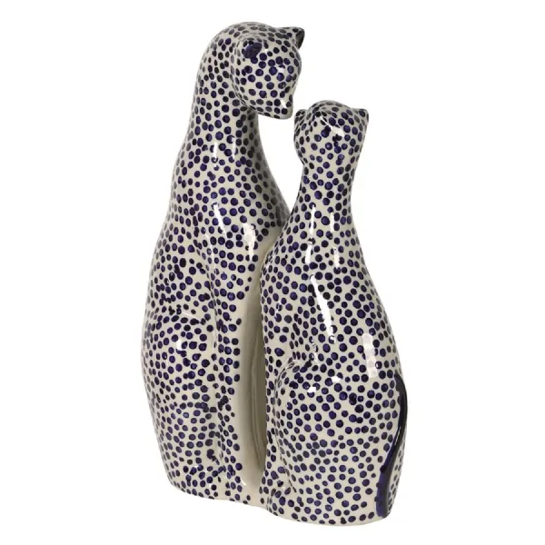 Large Blue Spotted Kissing Cats