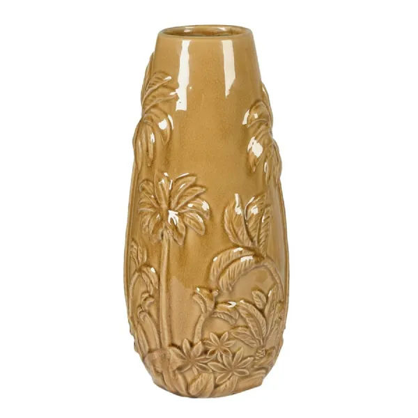 Large Mustard Palm Tree Vase