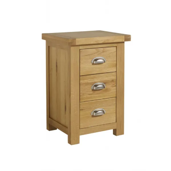 Woburn Large 3 Drawer Bedside Oak Oak Veneers