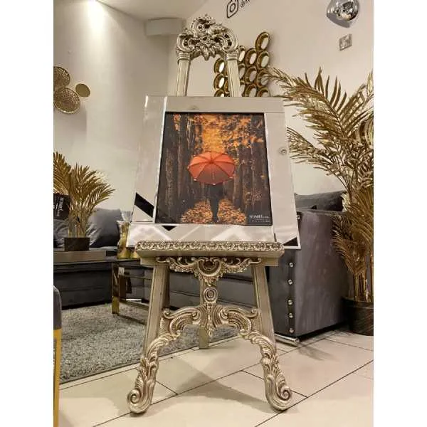 Woods Scene Orange Umbrella Wall Art Mirror Frame
