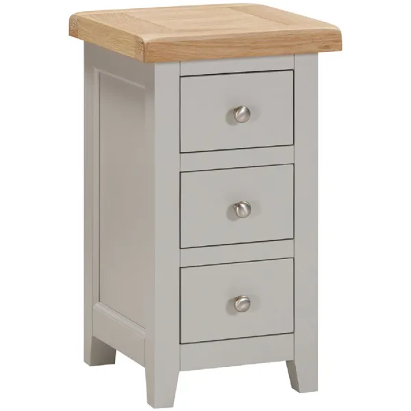 Compact 3 Drawer Bedside (MOON GREY)