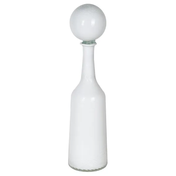 Large White Bottle with Ball Topper