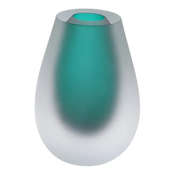 Green Sandblasted Bud Vase