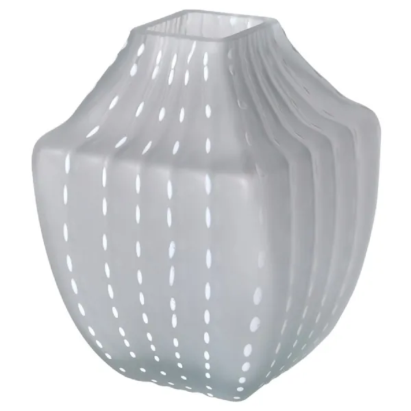 White Vase with Sandblasted Dots