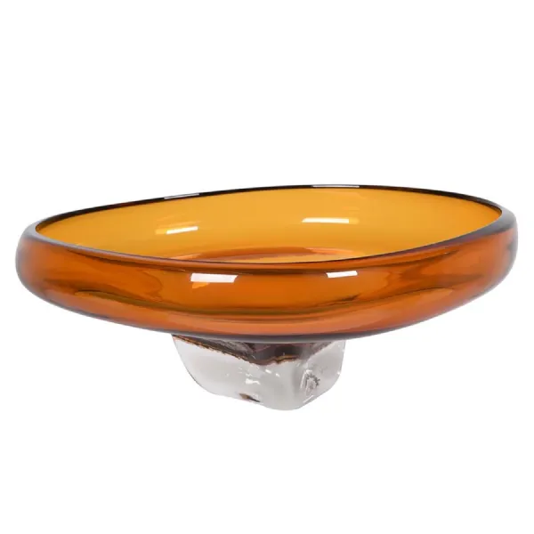 Amber Glass Decor Bowl