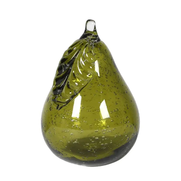 Green Glass Pear Ornament