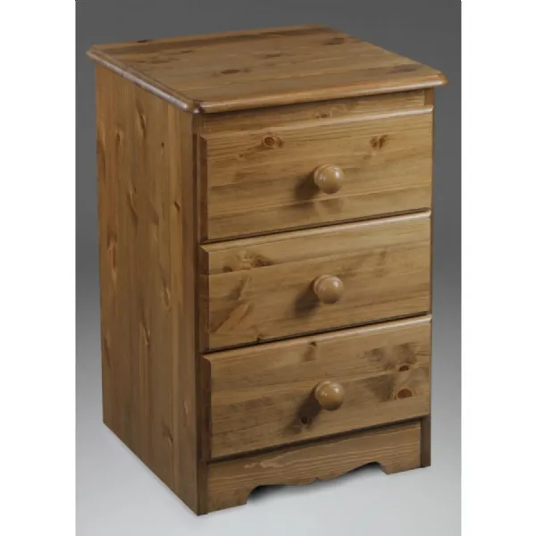 Solid Pine and Painted 3 Drawer Bedside