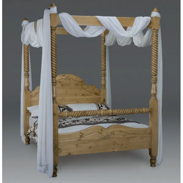 Solid Pine and Painted 4 Poster Bed