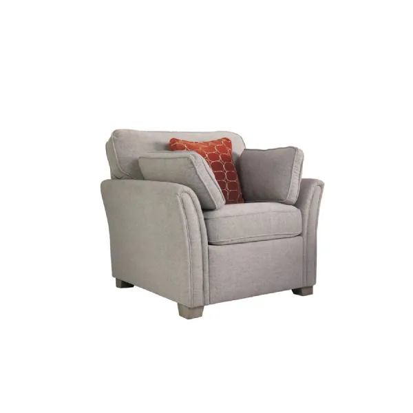 Natural Linen Fabric Upholstered Armchair