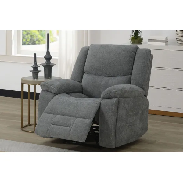 Grey Linen Fabric Manual Recliner Chair