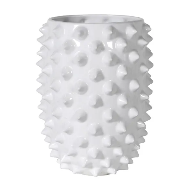 Tall White Spike Vase