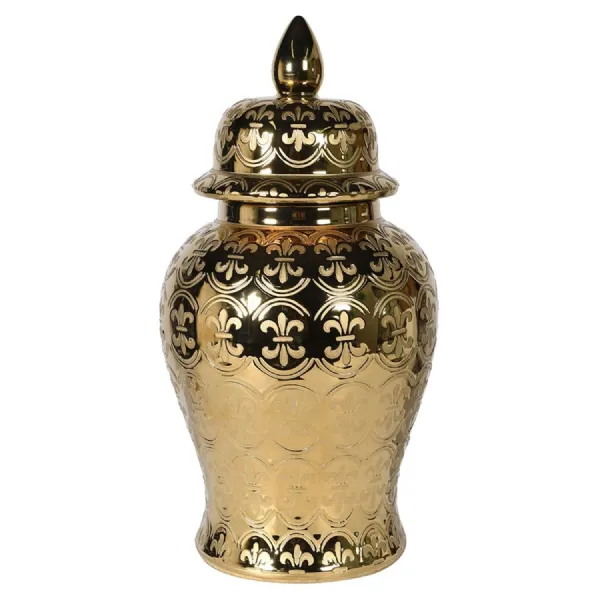Medium Gold Ceramic Ginger Jar