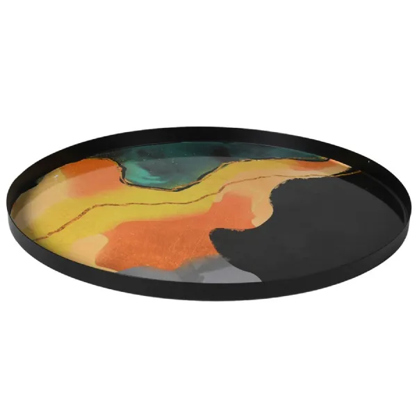 Round Multi Coloured Tray