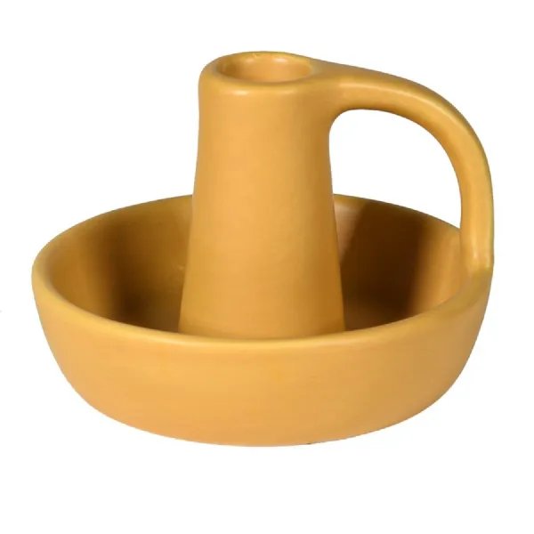 Mustard Ceramic Candle Holder
