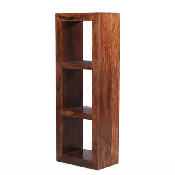 Indian Style Solid Sheesham Wood 3 Hole Cube Shelving Unit