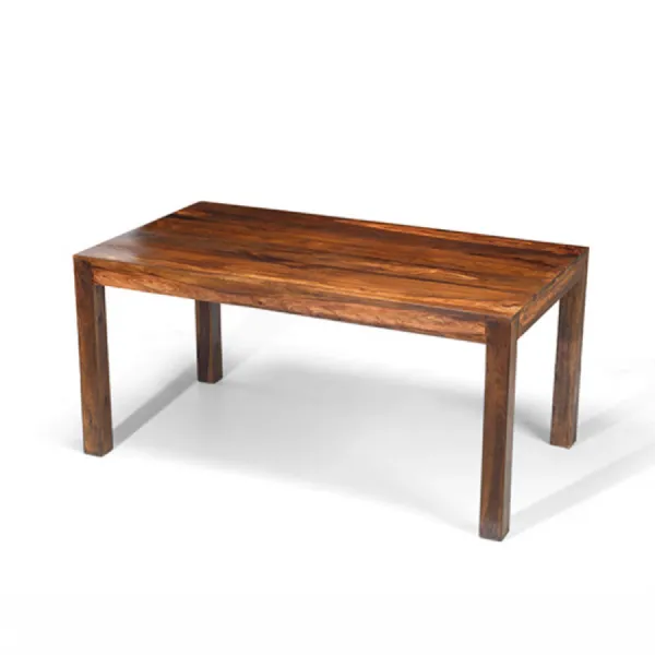 Modern Natural Sheesham Rectangular 4 Seater Fixed Top Dining Table