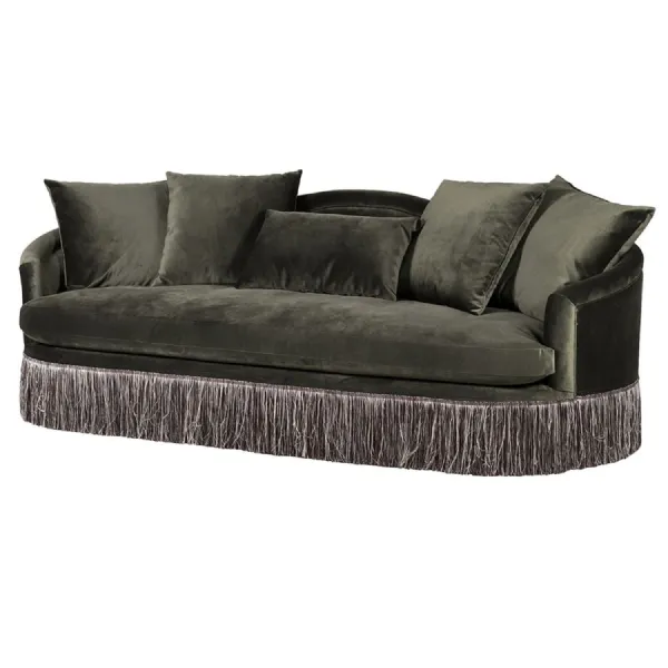 Peggy Fringed Camelback Sofa