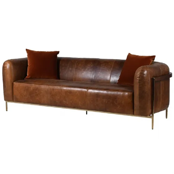 Nut Brown Leather Sofa