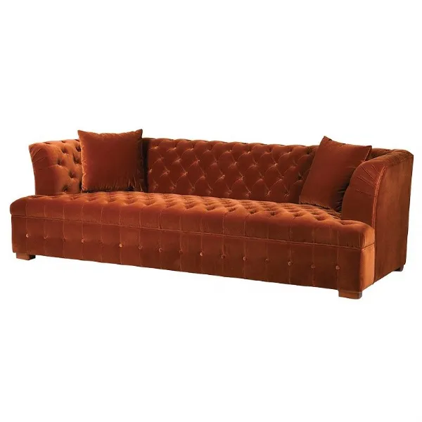 Lismore Orange Buttoned Sofa