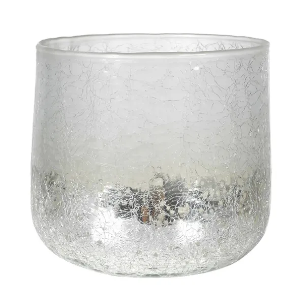 Crackled Silver Glass Votive