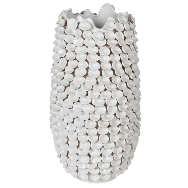 White Ceramic Leaf Vase