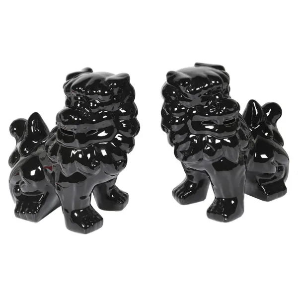 Pair of Glazed Ceramic Foo Dogs