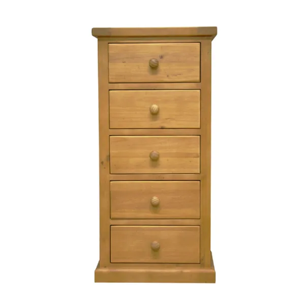 Classic Solid Pine Tall 5 Drawer Chest of Drawers