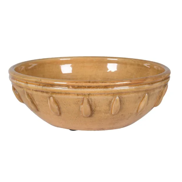 Distressed Mustard Ceramic Spike Bowl