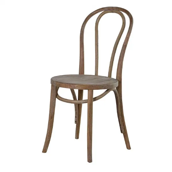 Traditional Style Cafe Oak Round Seat Dining Kitchen Bistro Chair